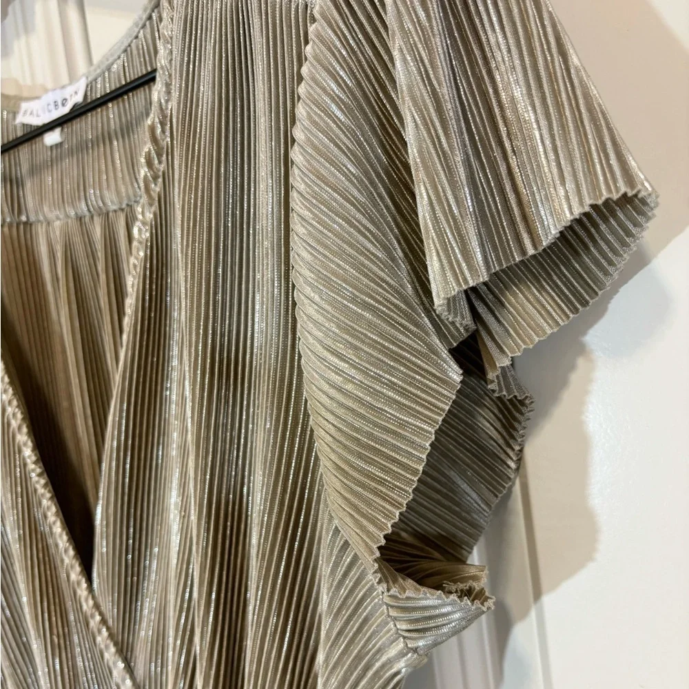 Baltic Born Athena Gold Pleated Maxi Dress - Picture 5 of 12